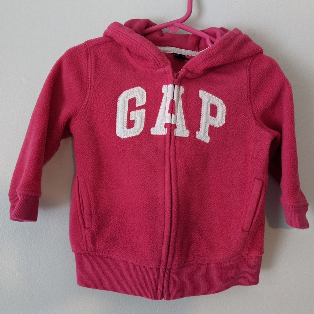 Baby Gap Pink Fleece Hoodie Size 12-18 Months Zip Front